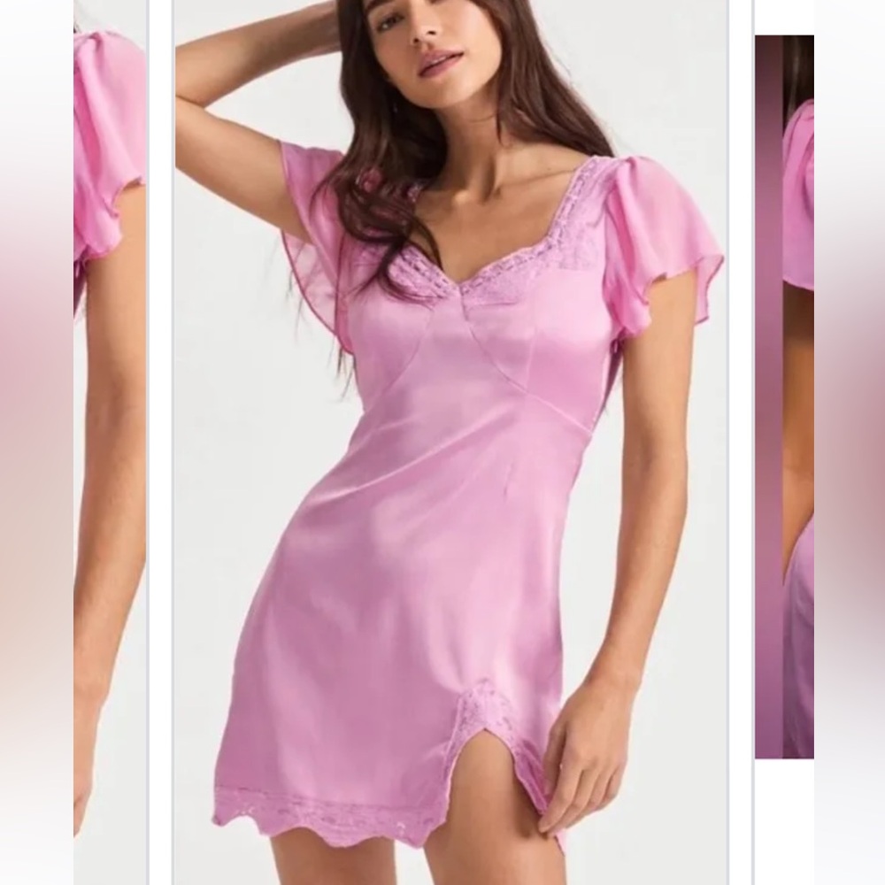 LoveShackFancy Aubrietta Lace-Trimmed Mini Dress